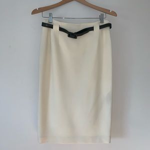 Ralph Lauren Black La el Ivory Skirt with Belt